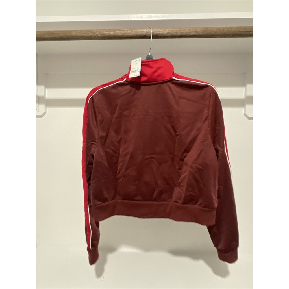 Coca Cola Track Jacket Large‎ Adult Red Cropped Spell Out Logo Full Zip Womens M - Picture 4 of 8